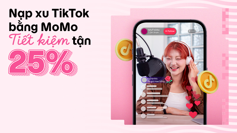 Nạp xu TikTok qua MoMo – Giảm ngay 5.000Đ cho đơn từ 20.000Đ. Thanh toán dễ dàng, nhận xu nhanh, lại còn tiết kiệm. Chỉ cần chọn MoMo khi nạp xu TikTok, ưu đãi tự động áp dụng! Nhanh tay tận hưởng deal hời ngay hôm nay!